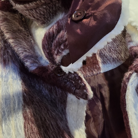 Ugg Koolaburra Plaid Mid Length Coat Shacket Jacket Removable Fur Collar - Picture 5 of 16